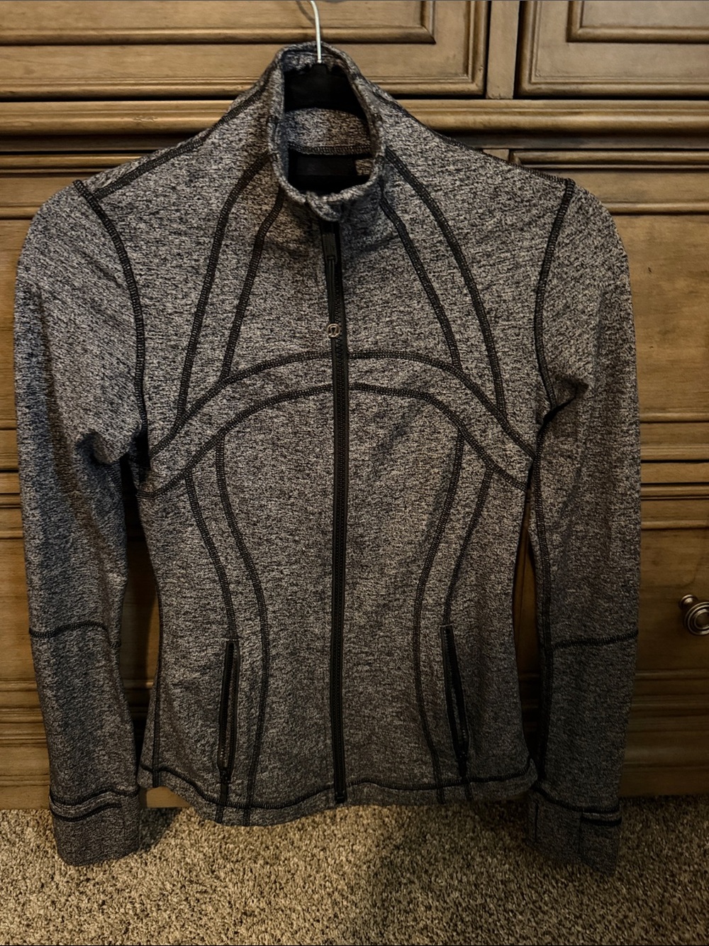 lululemon athletica Heathered Gray Full-Zip Bomber Jacket